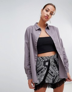 Джинсовая oversize-рубашка Missguided - Фиолетовый