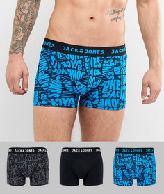 Набор из 3 боксеров-брифов с принтом Jack & Jones - Мульти