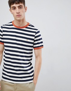 Темно-синяя футболка в полоску Farah Belgrove - Темно-синий