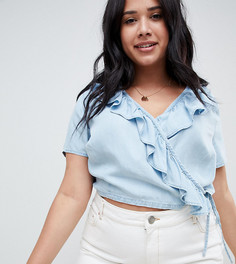 Джинсовый топ с запахом ASOS DESIGN Curve - Синий