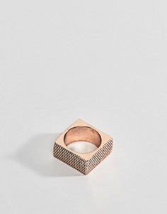 Квадратное кольцо на мизинец цвета розового золота Icon Brand эксклюзивно для ASOS - Золотой