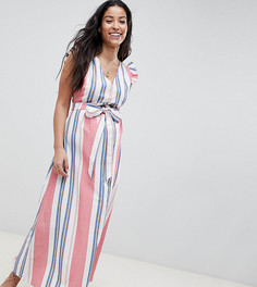 Полосатое платье макси с поясом-завязкой ASOS DESIGN Maternity - Мульти