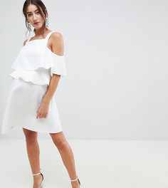 Короткое приталенное платье с оборками ASOS DESIGN Maternity - Белый