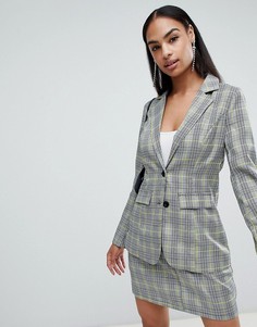 Блейзер в клетку PrettyLittleThing - Серый