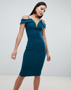 Платье-футляр с глубоким V-образным вырезом AX Paris - Мульти