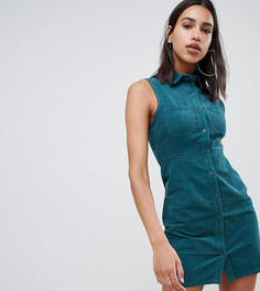 Вельветовое платье без рукавов Boohoo - Зеленый