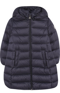 Стеганое пальто на молнии с капюшоном Moncler Enfant