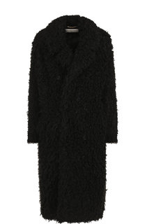 Двубортное меховое пальто Saint Laurent