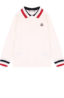 Хлопковое поло с длинными рукавами Moncler Enfant