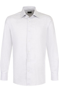 Хлопковая сорочка с воротником кент Ermenegildo Zegna