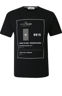 Хлопковая футболка с принтом Stone Island