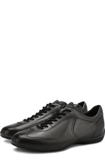 Кожаные кеды на шнуровке Santoni