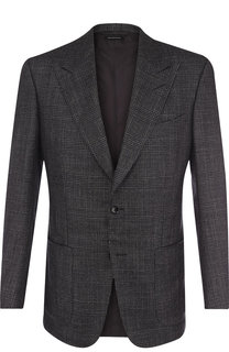 Однобортный пиджак из смеси кашемира и шелка Tom Ford