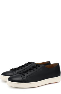 Кожаные кеды на шнуровке Santoni