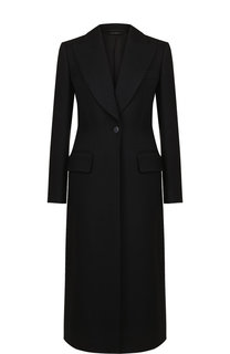 Однотонное шерстяное пальто на одной пуговице Tom Ford