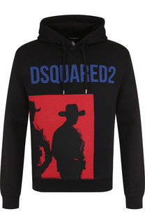 Хлопковое худи с принтом Dsquared2