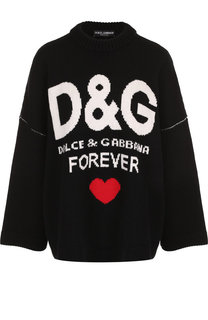 Кашемировый пуловер свободного кроя с декоративной вышивкой Dolce & Gabbana