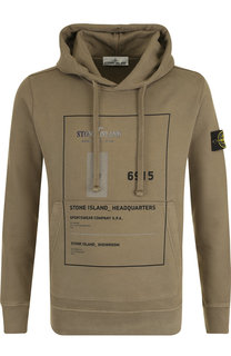 Хлопковое худи с принтом Stone Island