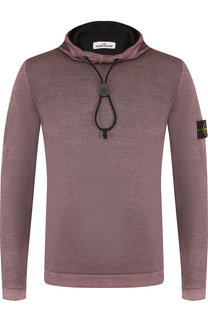 Шерстяной джемпер тонкой вязки с капюшоном Stone Island