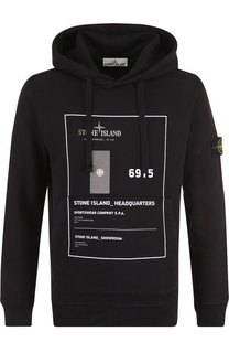 Хлопковое худи с принтом Stone Island