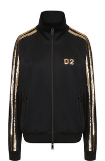 Кардиган на молнии с воротником-стойкой и пайетками Dsquared2