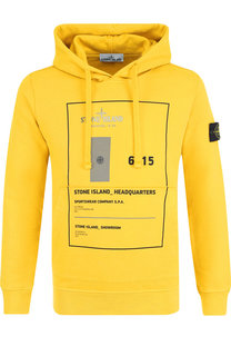 Хлопковое худи с принтом Stone Island