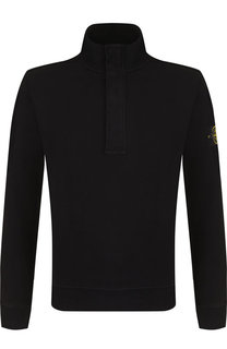 Хлопковый джемпер с воротником-стойкой на молнии Stone Island