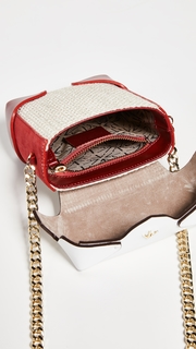 MANU Atelier Micro Pristine Combo Tweed Box Bag with Gold Chain