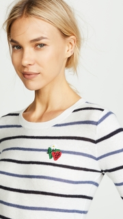 cupcakes and cashmere Koko Striped Sweater with Strawberry Patch