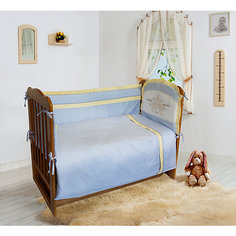 Комплект постельного белья из 6 предметов Soni Kids "Лунная прогулка" голубой в горошек