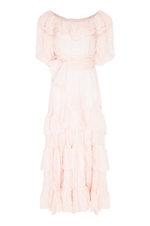 Платье в бело-розовую полоску Lisa Marie Fernandez