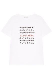 Хлопковая футболка с логотипами Altuzarra