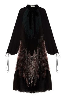 Платье из шелка с плиссировкой Fendi