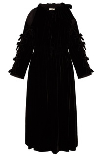 Черное платье c открытыми плечами Fendi