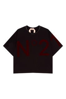 Черная футболка с логотипом No.21