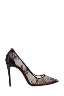 Черные туфли с кружевом Lace 554 100 Christian Louboutin