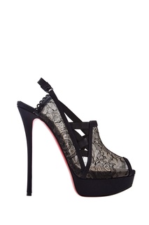 Черные туфли с кружевной отделкой Gulptik 150 Christian Louboutin