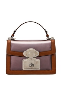 Кожаная сумка с отделкой Prada