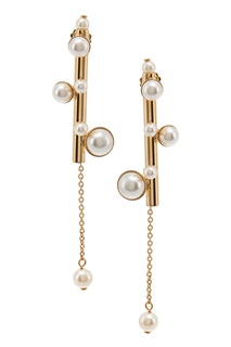 Золотистые серьги с жемчужинами Anton Heunis