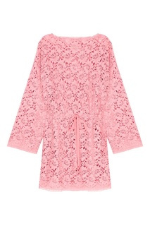 Розовое кружевное платье Gucci