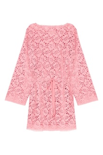 Розовое кружевное платье Gucci