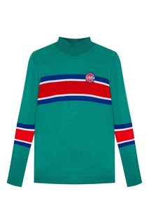 Зеленый свитер с контрастными полосками Etre Cecile