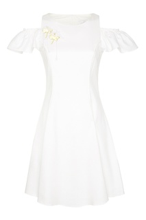 Белое платье с открытыми плечами Mila Marsel