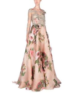 Длинное платье Marchesa