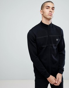 Черный фактурный кардиган на молнии Fred Perry - Черный