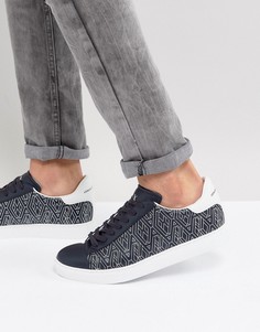 Темно-синие кроссовки с принтом логотипа Armani Exchange - Темно-синий