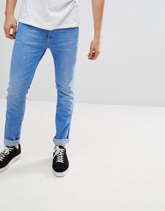 Выбеленные эластичные зауженные джинсы HUGO - Синий