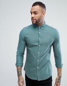 Зеленая облегающая оксфордская рубашка Farah Brewer - Зеленый