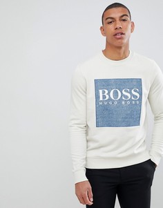 Светло-бежевый меланжевый свитшот с логотипом BOSS Wedford - Бежевый