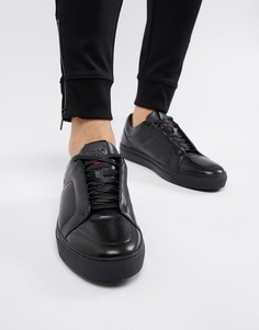 Черные кожаные кроссовки HUGO Futurism - Черный